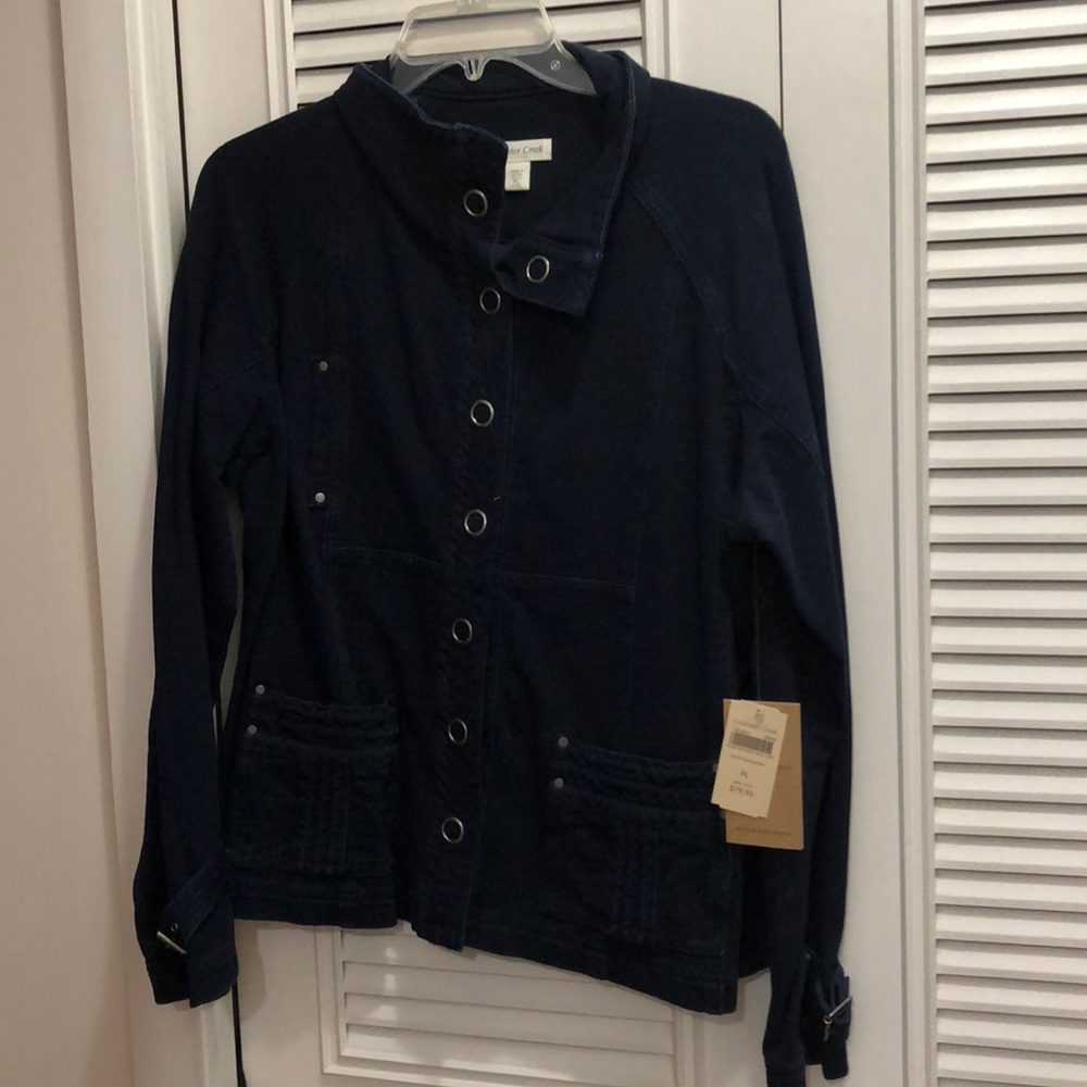 Denim knit jacket